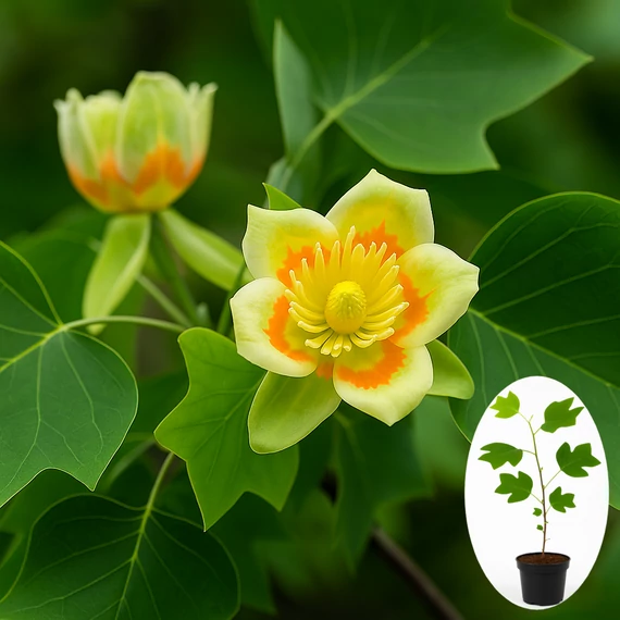 A tulipánfa virága némileg hasonlít a tulipánhoz (a madár ürülék a természetes megjelenés része ​​​​; )
